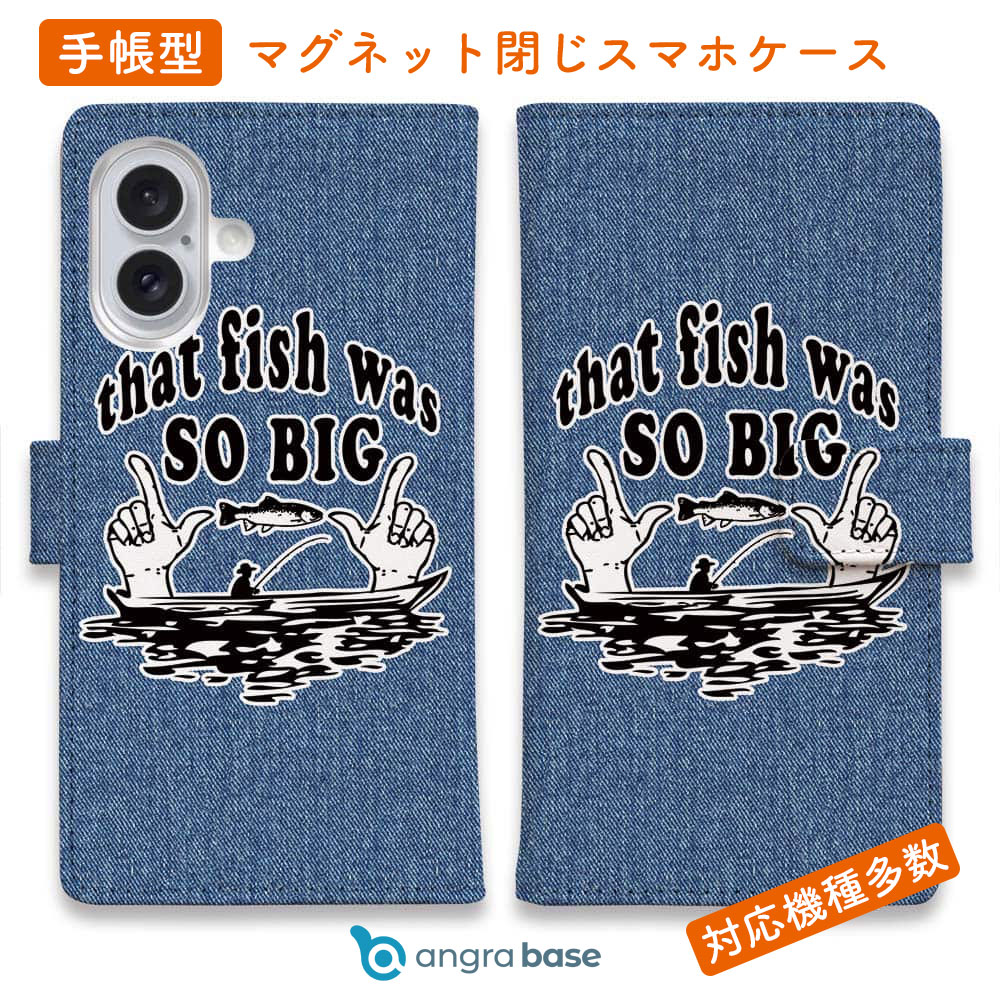 樂天商城 - スマホケース 手帳型 カード収納 マグネット iPhone17 Pro Max iPhone Air iPhone16e iPhone16 Pro Max 16 Plus 15 Pro Max Xperia 10 VII Galaxy AQUOS ARROWS Pixel10 XL 釣り 魚 ルアー 逃した魚はデカイ!
