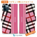 スマホケース 手帳型 カード収納 マグネット iPhone16e iPhone16 Pro Max 16 Plus 15 Pro Max 14 Plus iPhone13 mini Xperia 10 VI Galaxy AQUOS ARROWS Pixel9a Pro Genuine チェック柄 ピンク&ピンク