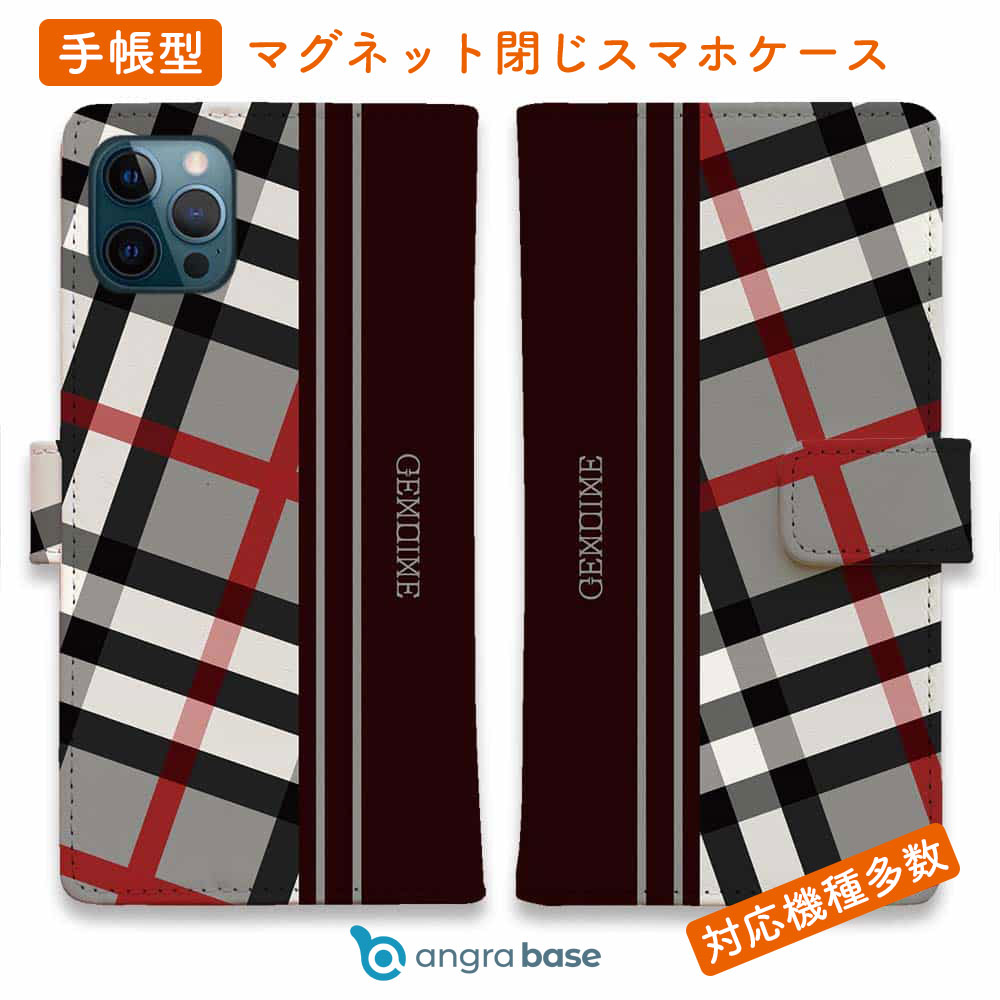 樂天商城 - スマホケース 手帳型 カード収納 マグネット iPhone17 Pro Max iPhone Air iPhone16e iPhone16 Pro Max 16 Plus 15 Pro Max Xperia 10 VII Galaxy AQUOS ARROWS Pixel10 XL Genuine チェック柄 グレー＆ブラウン
