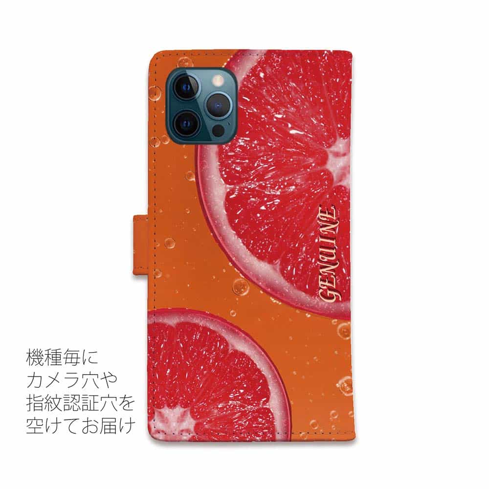 スマホケース 手帳型 カード収納 マグネット iPhone17 Pro Max iPhone Air iPhone16e iPhone16 Pro Max 16 Plus 15 Pro Max Xperia 10 VII Galaxy AQUOS ARROWS Pixel10 XL Genuine グレープフルーツ