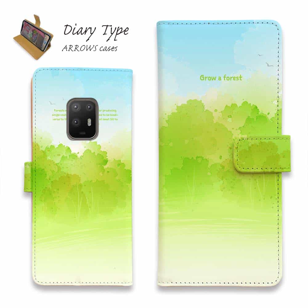 arrows アローズ スマホケース 手帳型 マグネット カード収納 arrows Alpha F-51F arrows We2 F-52E FCG02 arrows We2 Plus F-51E arrows N F-51C arrows We F-51B FCG01 Be4 Plus F-41B NX9 arrows NX アローズ ケース 花 花柄 Grow a forest(森を育む)