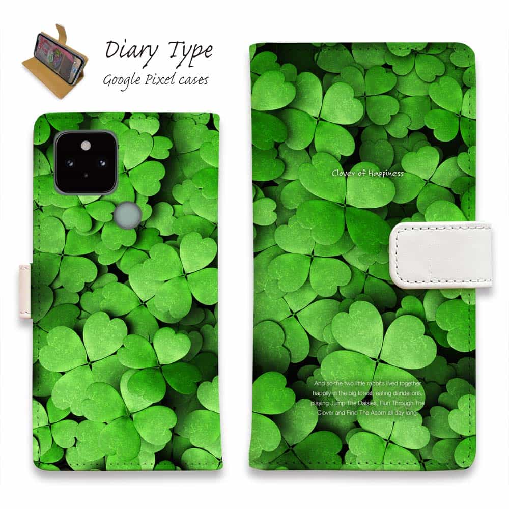 Google Pixel 10 Pro XL ピクセル10 プロ スマホケース 手帳型 マグネット カード収納 Google Pixel9a Pro Google Pixel8a Pro Google Pixel7a Pro Google Pixel6a Google Pixel6 ピクセル ケース 花 花柄 幸せのクローバー