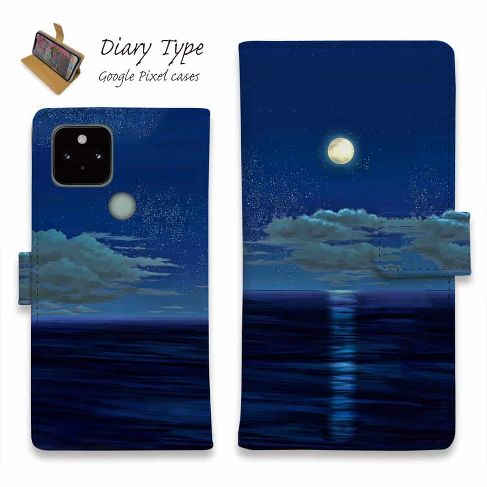 Google Pixel 10 Pro XL ピクセル10 プロ スマホケース 手帳型 マグネット カード収納 Google Pixel9a Pro Google Pixel8a Pro Google Pixel7a Pro Google Pixel6a Google Pixel6 ピクセル ケース 星 星空 夜空 月 かわいい 月明かりの道