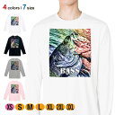 釣り Tシャツ 長袖 ブラックバス ハンドランディング カラフル 5.6oz (オンス) 綿100% メンズ レディース 洗濯 大きいサイズ ホワイト ブラック...