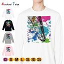 釣り Tシャツ 長袖 ライギョ ペンキペイント 5.6oz (オンス) 綿100% メンズ レディース 洗濯 大きいサイズ ホワイト ブラック グレー ピンク ...