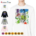 釣り Tシャツ 長袖 コイ ペンキペイント 5.6oz (オンス) 綿100% メンズ レディース 洗濯 大きいサイズ ホワイト ブラック グレー ピンク 白 ...