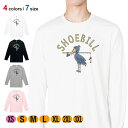 釣り Tシャツ 長袖 釣りざんまい 釣りするハシビロコウ 5.6oz (オンス) 綿100% メンズ レディース 洗濯 大きいサイズ ホワイト ブラック グレー...