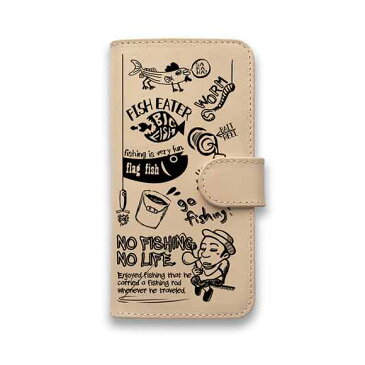 スマホケース 手帳型 iPhone11 Pro Max 全機種対応 本革 革 皮 ヌメ革 マグネット スタンド iPhoneXs Max iPhoneXR iPhone8 Plus iPhone7 iPhone6s Xperia XZ3 Galaxy S9 AQUOS ARROWS 釣りざんまい 【釣り好きですがなにか????】