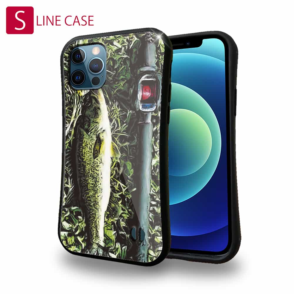 S-LINE ケース iPhoneSE(第三世代) iPhone13 mini iPhone13 Pro Max iPhone12 Pro iPhone11 Pro iPhoneXs iPhoneXR Xperia 5 III Xperia 10 III Pixel 5a AQUOS sense6 釣り 魚 ルアー グリーンとバス