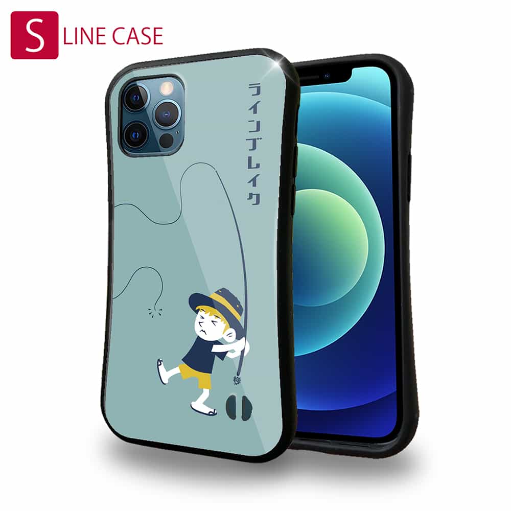 【お買い物マラソン 20%OFF】 S-LINE ケース iPhoneSE(第三世代) iPhone13 mini iPhone13 Pro Max iPhone12 Pro iPhone11 Pro iPhoneXs iPhoneXR Xperia 5 III Xperia 10 III Pixel 5a AQUOS sense6 釣り 魚 ルアー 釣りざんまい ラインブレイクしちゃった少年_ミント