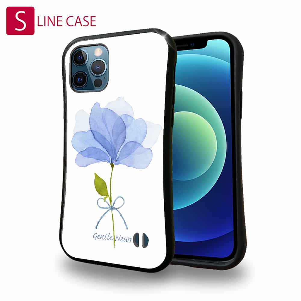 S-LINE ケース iPhoneSE(第三世代) iPhone13 mini iPhone13 Pro Max iPhone12 Pro iPhone11 Pro iPhoneXs iPhoneXR Xperia 5 III Xperia 10 III Pixel 5a AQUOS sense6 花 花柄 花束 フラワー 青い花 嬉しいニュース