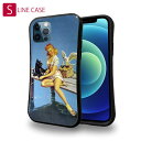 S-LINE ケース iPhone13 mini iPhone13 Pro Max iPhone12 Pro iPhone11 Pro iPhoneXs iPhoneXR Xperia 5 III Xperia 10 III Google Pixel 5a 5G AQUOS sense6 釣り 魚 ルアー 釣りをする女性 ビンテージバージョン
