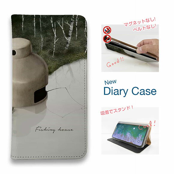 【ブラックフライデー 20%OFF】 スマホケース 手帳型 ベルトなし マグネットなし iPhone17 Pro Max iPhone Air iPhone16e Pro Max 16 Plus 15 Pro Max 14 Plus Xperia 10 VII Galaxy AQUOS Pixel10 Pro XL 釣り 魚 ルアー Fishing house