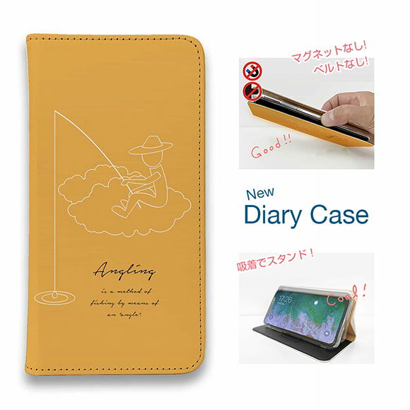 【ブラックフライデー 20%OFF】 スマホケース 手帳型 ベルトなし マグネットなし iPhone17 Pro Max iPhone Air iPhone16e Pro Max 16 Plus 15 Pro Max 14 Plus Xperia 10 VII Galaxy AQUOS Pixel10 Pro XL 釣り 魚 ルアー シンブルフィッシング