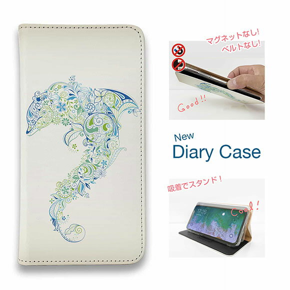 【ブラックフライデー 20%OFF】 スマホケース 手帳型 ベルトなし マグネットなし iPhone17 Pro Max iPhone Air iPhone16e Pro Max 16 Plus 15 Pro Max 14 Plus Xperia 10 VII Galaxy AQUOS Pixel10 Pro XL 釣り 魚 ルアー レトロでトロピカルなイルカ