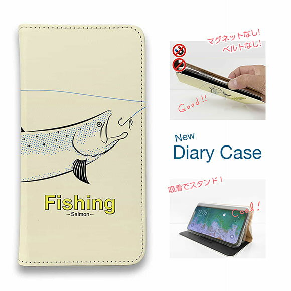 【ブラックフライデー 20%OFF】 スマホケース 手帳型 ベルトなし マグネットなし iPhone17 Pro Max iPhone Air iPhone16e Pro Max 16 Plus 15 Pro Max 14 Plus Xperia 10 VII Galaxy AQUOS Pixel10 Pro XL 釣り 魚 ルアー レトロフィッシング