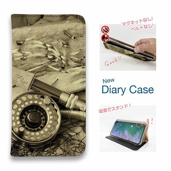 【ブラックフライデー 20%OFF】 スマホケース 手帳型 ベルトなし マグネットなし iPhone17 Pro Max iPhone Air iPhone16e Pro Max 16 Plus 15 Pro Max 14 Plus Xperia 10 VII Galaxy AQUOS Pixel10 Pro XL 釣り 魚 ルアー オールドタックル