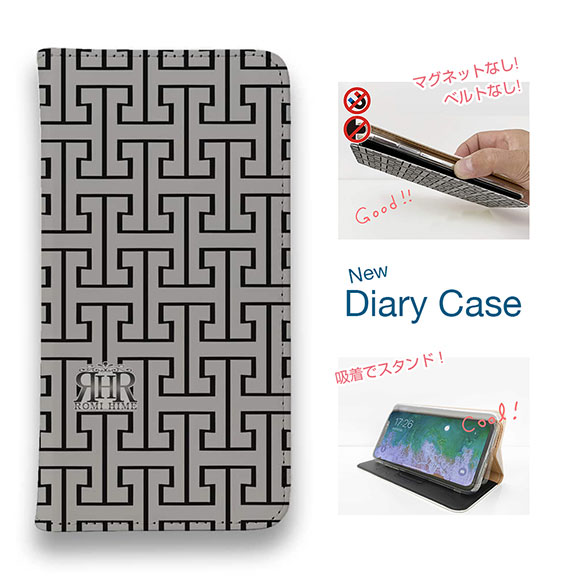 【ブラックフライデー 20%OFF】 スマホケース 手帳型 ベルトなし iPhone17 Pro Max iPhone Air iPhone16e Pro Max 16 Plus 15 Pro Max 14 Plus Xperia 10 VII Galaxy AQUOS Pixel10 Pro XL ROMI HIME マーク・ロゴ ホワイト