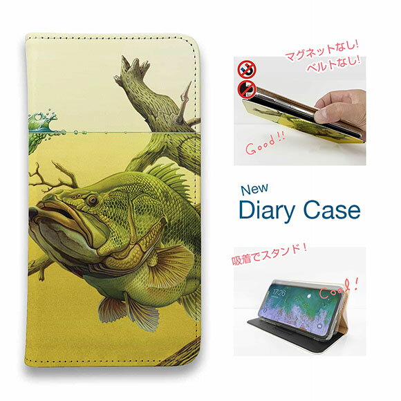 【ブラックフライデー 20%OFF】 スマホケース 手帳型 ベルトなし iPhone17 Pro Max iPhone Air iPhone16e Pro Max 16 Plus 15 Pro Max 14 Plus Xperia 10 VII Galaxy AQUOS Pixel10 Pro XL 釣り 魚 ルアー 八百板浩司 Old Creek chub オールドクリークチャブ