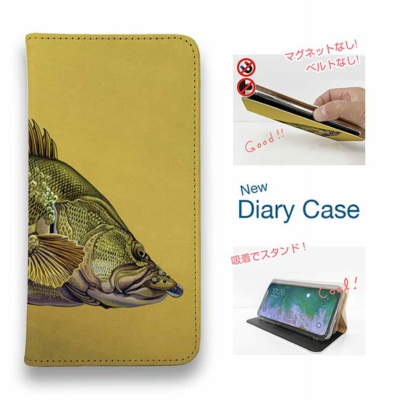 【ブラックフライデー 20%OFF】 スマホケース 手帳型 ベルトなし iPhone17 Pro Max iPhone Air iPhone16e Pro Max 16 Plus 15 Pro Max 14 Plus Xperia 10 VII Galaxy AQUOS Pixel10 Pro XL 釣り 魚 ルアー 八百板浩司 ラインブレイク・タイトライン…