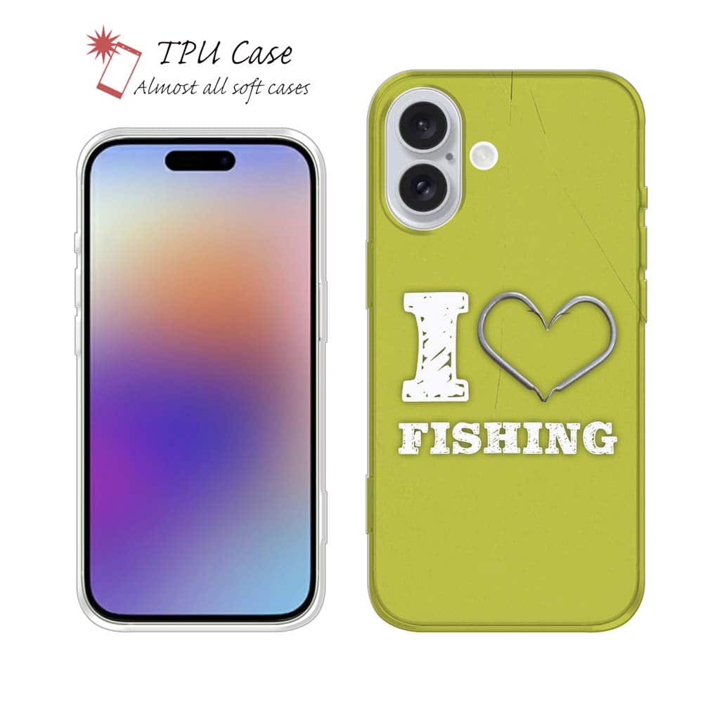 \tgP[X iPhone15 Pro Max 15 Plus NAP[X iPhone14 Pro Max iPhone13 mini iPhone12 iPhone SE Xperia 10 V Galaxy AQUOS sense arrows Pixel 8a Pro ނ  A[ Zbg TPU  I love Fishing Green