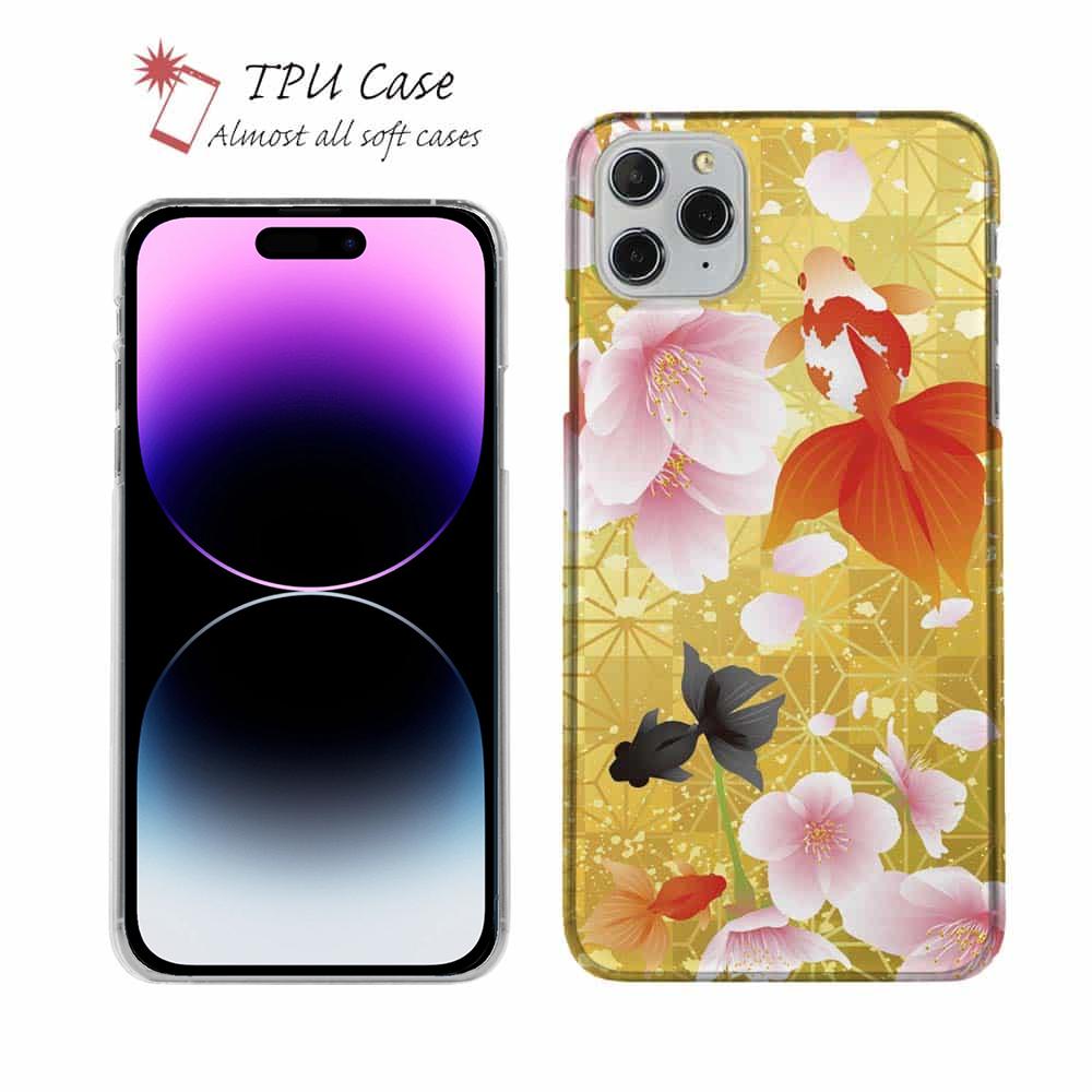 ソフトケース iPhone17 Pro Max iPhone Air クリアケース iPhone16e Pro Max iPhone15 Pro Max iPhone14 Plus iPhone13 mini Xperia 10 VII Galaxy AQUOS sense arrows Pixel10 Pro XL 釣り 魚 ルアー セット クリア 金魚と金屏風