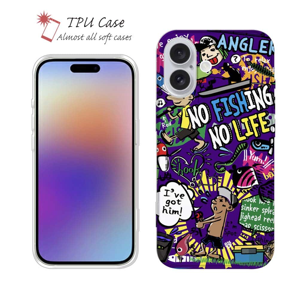 ソフトケース iPhone17 Pro Max iPhone Air クリアケース iPhone16e Pro Max iPhone15 Pro Max iPhone14 Plus iPhone13 mini Xperia 10 VII Galaxy AQUOS sense arrows Pixel10 Pro XL 釣り 魚 ルアー 透明 釣りざんまい 爆釣アーティスティック_インディゴ