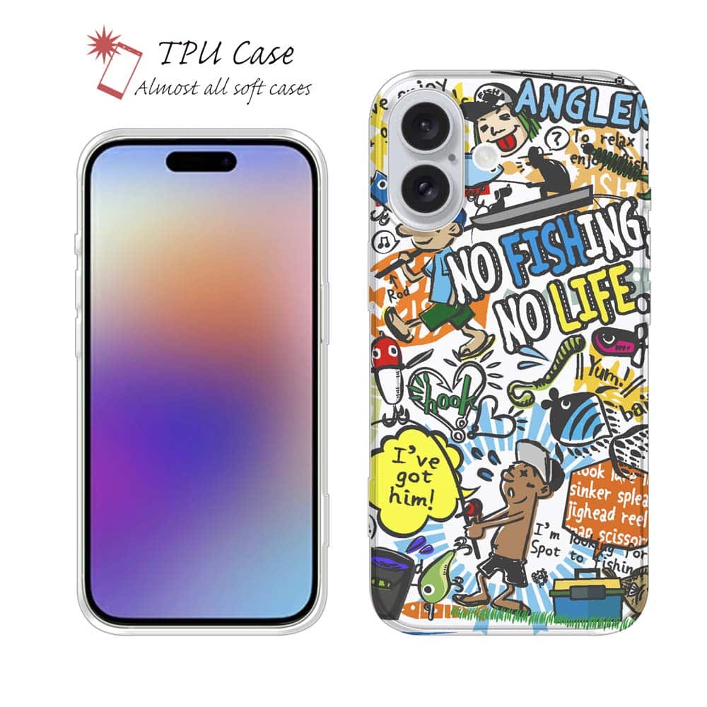 ソフトケース iPhone17 Pro Max iPhone Air クリアケース iPhone16e Pro Max iPhone15 Pro Max iPhone14 Plus iPhone13 mini Xperia 10 VII Galaxy AQUOS sense arrows Pixel10 Pro XL 釣り 魚 ルアー 透明 釣りざんまい 爆釣アーティスティック_クリア