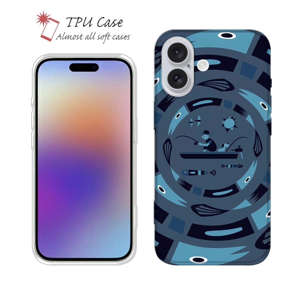 ソフトケース iPhone17 Pro Max iPhone Air クリアケース iPhone16e Pro Max iPhone15 Pro Max iPhone14 Plus iPhone13 mini Xperia 10 VII Galaxy AQUOS sense arrows Pixel10 Pro XL 釣り 魚 ルアー 透明 釣りざんまい サークルフィッシング_ ナイト