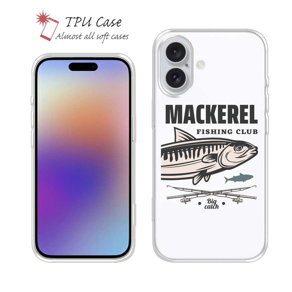 ソフトケース iPhone17 Pro Max iPhone Air クリアケース iPhone16e Pro Max iPhone15 Pro Max iPhone14 Plus iPhone13 mini Xperia 10 VII Galaxy AQUOS sense arrows Pixel10 Pro XL 釣り 魚 ルアー セット TPU 透明 マカレル（サバ）
