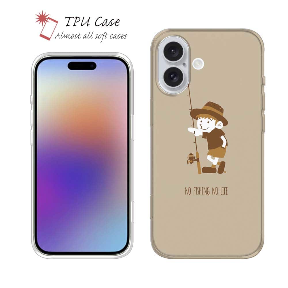 ソフトケース iPhone17 Pro Max iPhone Air クリアケース iPhone16e Pro Max iPhone15 Pro Max iPhone14 Plus iPhone13 mini Xperia 10 VII Galaxy AQUOS sense arrows Pixel10 Pro XL 釣り 魚 ルアー 透明 釣りざんまい 釣りに行きたい少年_亜麻色