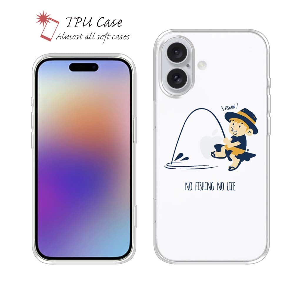 ソフトケース iPhone17 Pro Max iPhone Air クリアケース iPhone16e Pro Max iPhone15 Pro Max iPhone14 Plus iPhone13 mini Xperia 10 VII Galaxy AQUOS sense arrows Pixel10 Pro XL 釣り 魚 ルアー 透明 釣りざんまい 釣りを楽しむ少年