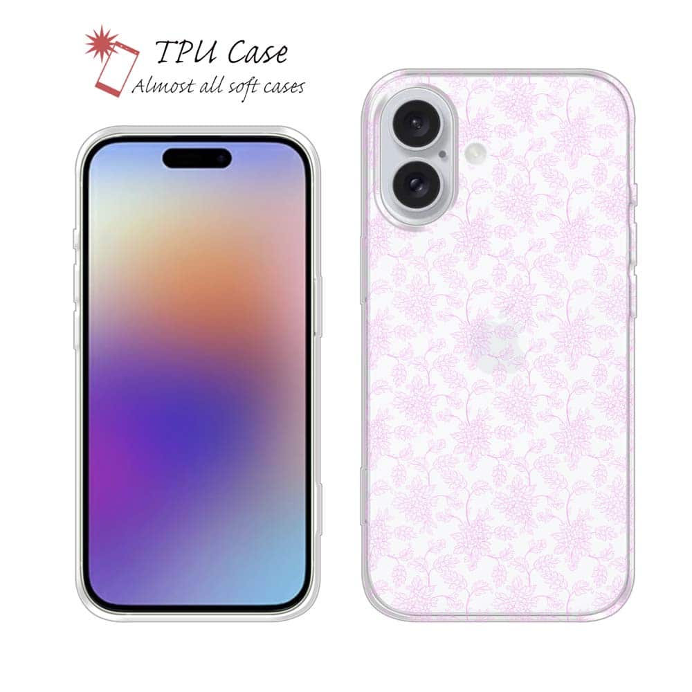 ソフトケース iPhone17 Pro Max iPhone Air クリアケース iPhone16e Pro Max iPhone15 Pro Max iPhone14 Plus iPhone13 mini Xperia 10 VII Galaxy AQUOS sense arrows Pixel10 Pro XL カラフル 花 花柄 花のシームレスパターン ピンク