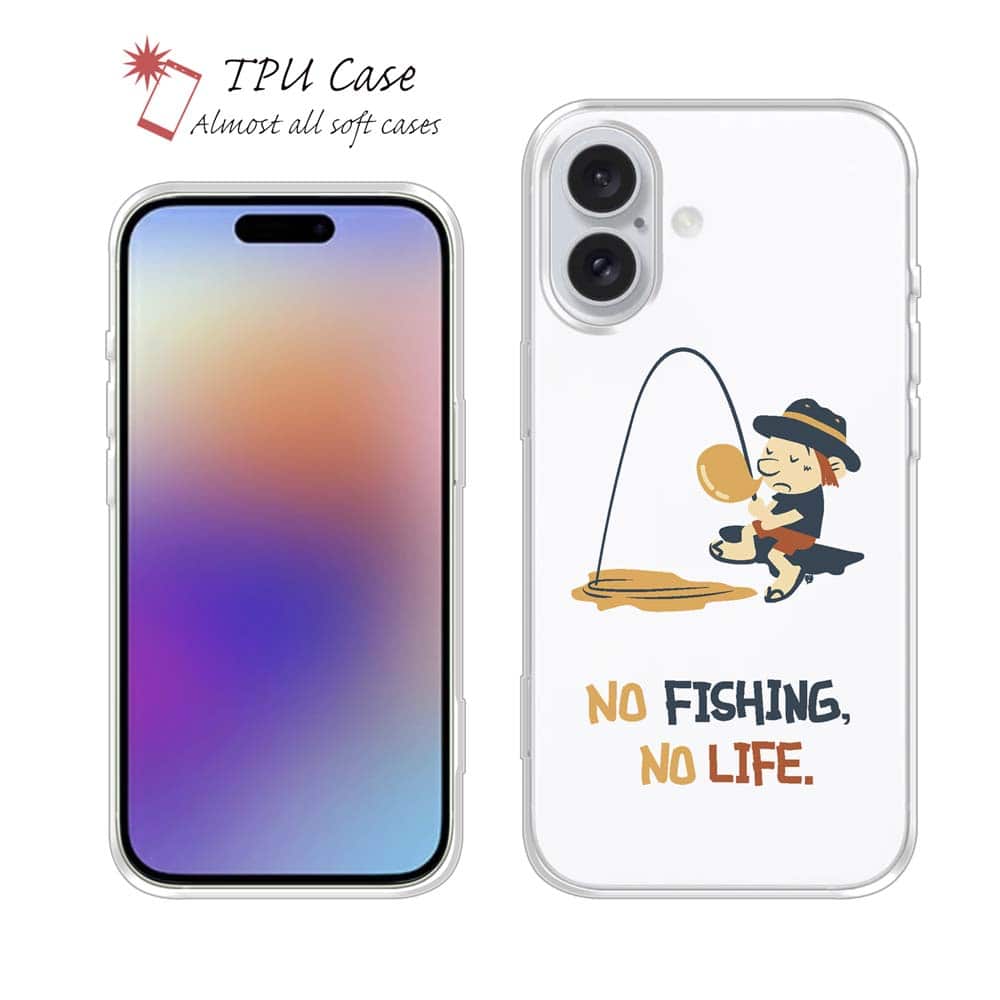 ソフトケース iPhone17 Pro Max iPhone Air クリアケース iPhone16e Pro Max iPhone15 Pro Max iPhone14 Plus iPhone13 mini Xperia 10 VII Galaxy AQUOS sense arrows Pixel10 Pro XL 釣り 魚 ルアー 透明 釣りざんまい ウトウトアングラー_ホワイト