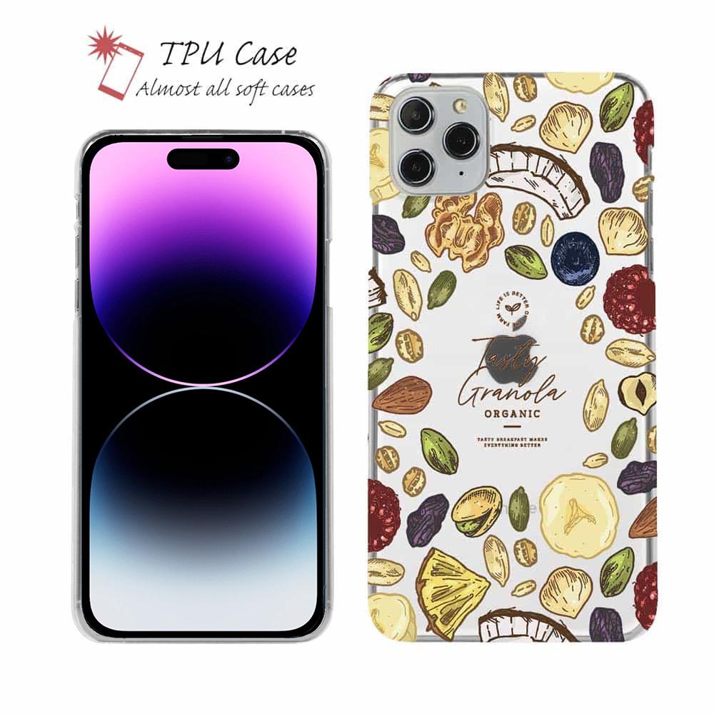 ソフトケース iPhone15 Pro Max 15 Plus クリアケース iPhone14 Pro Max iPhone13 mini iPhone12 iPhone SE Xperia 10 V Galaxy AQUOS sense arrows Pixel7a Pro かわいい TPU 透明 朝食にグラノールを