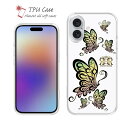 ソフトケース iPhone16 Pro Max 16 Plus クリアケース iPhone15 Pro Max iPhone14 Plus iPhone13 mini Xperia 10 VI Galaxy AQUOS sense arrows Pixel9a Pro 透明 ROMI HIME 蝶 トライバル オーロラ ホワイト