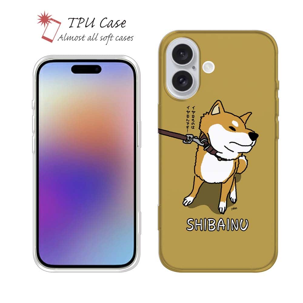 ソフトケース iPhone17 Pro Max iPhone Air クリアケース iPhone16e Pro Max iPhone15 Pro Max iPhone14 Plus iPhone13 mini Xperia 10 VII Galaxy AQUOS sense arrows Pixel10 Pro XL かわいい 犬 イヌ 用品 雑貨 TPU 透明 wakat イヤイヤ柴犬（赤柴）