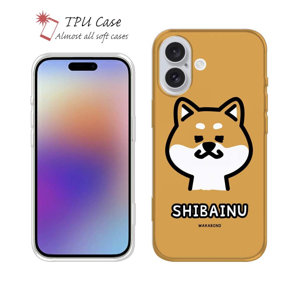 ソフトケース iPhone17 Pro Max iPhone Air クリアケース iPhone16e Pro Max iPhone15 Pro Max iPhone14 Plus iPhone13 mini Xperia 10 VII Galaxy AQUOS sense arrows Pixel10 Pro XL かわいい 犬 イヌ 柴犬 TPU 透明 ワカボンド WAKAMAKAシリーズ 柴犬のシバアカ