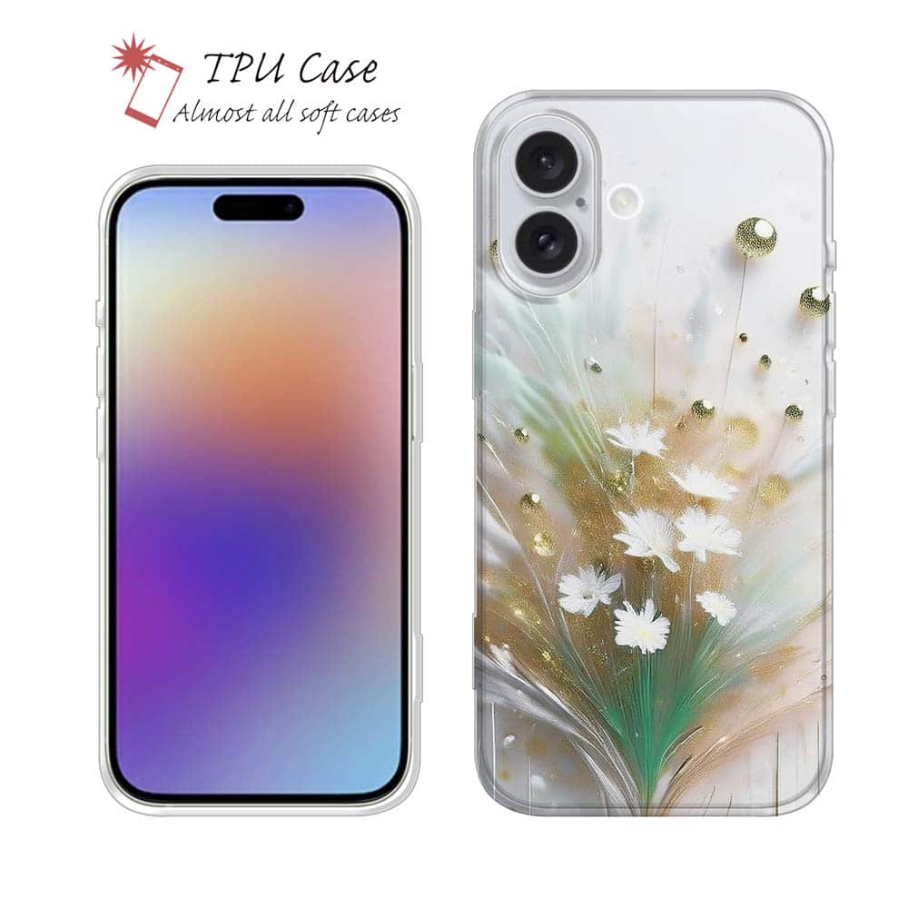 ソフトケース iPhone17 Pro Max iPhone Air クリアケース iPhone16e Pro Max iPhone15 Pro Max iPhone14 Plus iPhone13 mini Xperia 10 VII Galaxy AQUOS sense arrows Pixel10 Pro XL カラフル 花 花柄 オイルペイント グリーンフラワー