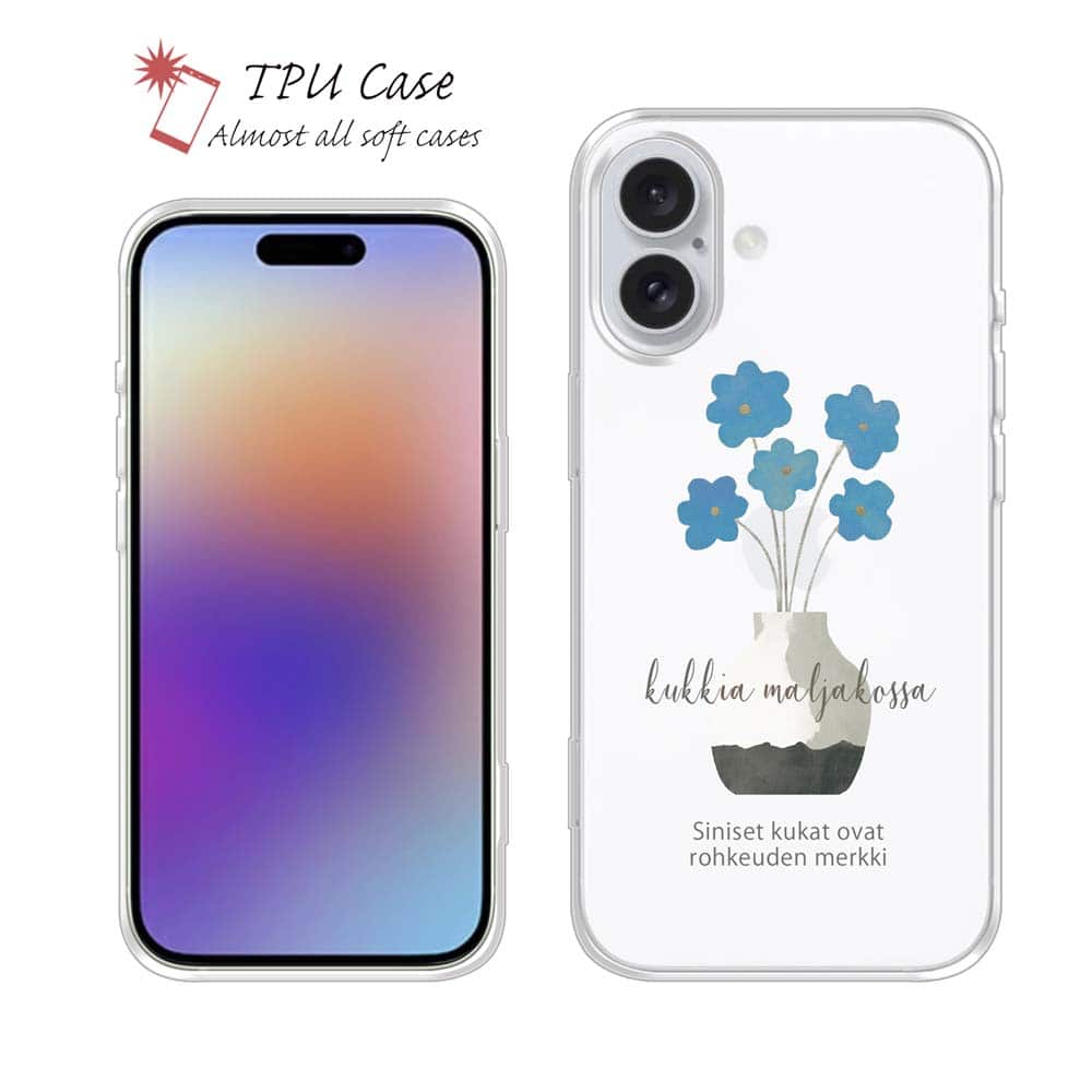 ソフトケース iPhone17 Pro Max iPhone Air クリアケース iPhone16e Pro Max iPhone15 Pro Max iPhone14 Plus iPhone13 mini Xperia 10 VII Galaxy AQUOS sense arrows Pixel10 Pro XL カラフル 花 花柄 北欧デザイン 青い花