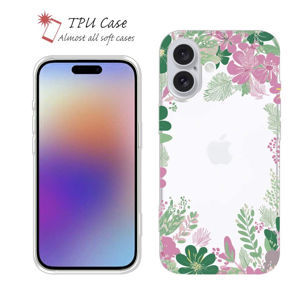 ソフトケース iPhone17 Pro Max iPhone Air クリアケース iPhone16e Pro Max iPhone15 Pro Max iPhone14 Plus iPhone13 mini Xperia 10 VII Galaxy AQUOS sense arrows Pixel10 Pro XL カラフル 花 花柄 北欧デザイン グリーン＆ピンク