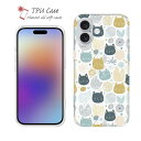 ソフトケース iPhone16 Pro Max 16 Plus クリアケース iPhone15 Pro Max iPhone14 Plus iPhone13 mini Xperia 10 VI Galaxy AQUOS sense arrows Pixel9a Pro かわいい ネコ ねこ 雑貨 TPU 透明 北欧デザイン 猫と花