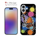 ソフトケース iPhone16 Pro Max 16 Plus クリアケース iPhone15 Pro Max iPhone14 Plus iPhone13 mini Xperia 10 VI Galaxy AQUOS sense arrows Pixel9a Pro 釣り 魚 ルアー 透明 エギに釣られるアオリイカ_ビビッドカラー