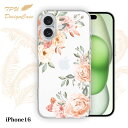 【14時までの注文で当日発送】 iPhone16 ソフトケース TPU クリアケース 透明 アイフォン16 ケース おしゃれ カラフル かわいい 花 花柄 ビンテージフローラル