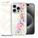 【14時までの注文で当日発送】 iPhone16 Pro ソフトケース TPU クリアケース 透明 アイフォン16 プロ ケース おしゃれ カラフル かわいい 花 花柄 フラワーシンフォニー