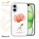 【14時までの注文で当日発送】 iPhone16 ソフトケース TPU クリアケース 透明 アイフォン16 ケース おしゃれ カラフル かわいい 花 花柄 ピンクの花 困難に打ち勝つ