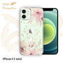  iPhone12 mini ソフトケース TPU クリアケース 透明 アイフォン12ミニ ケース おしゃれ カラフル かわいい 花 花柄 スプリングピンク