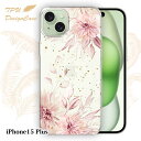 iPhone15 Plus ソフトケース TPU クリアケース 透明 アイフォン15プラス ケース おしゃれ カラフル かわいい 花 花柄 スプリングピンク