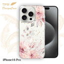 【14時までの注文で当日発送】 iPhone16 Pro ソフトケース TPU クリアケース 透明 アイフォン16 プロ ケース おしゃれ カラフル かわいい 花 花柄 スプリングピンク