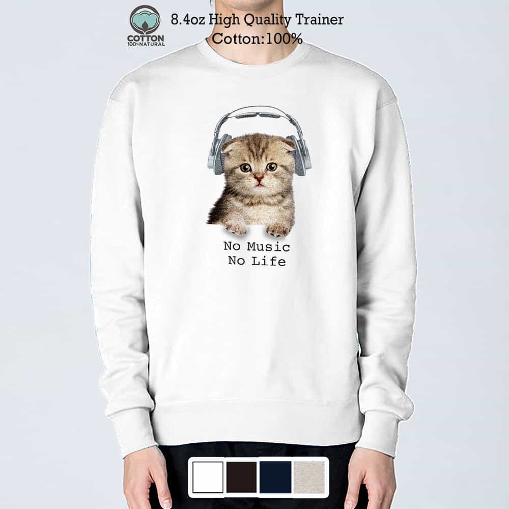 トレーナー 長袖 スコティシュだってNo Music No Life 8.4oz (オンス) 綿100% メンズ レディース 洗濯 大きいサイズ ホワイト ブラ...